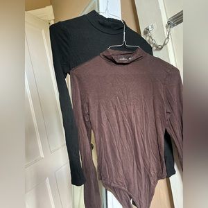 2 for 1, long sleeve body suits. Basics. Good for layering! Size S for both.